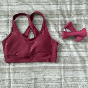 💪🏻 Ellie Shinny Dark Mauve Sports Bra Medium